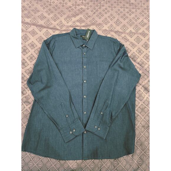 NWT Claiborne Men's Cambridge Denim Blue Causal Shirt  Size 2XL - Picture 5 of 5